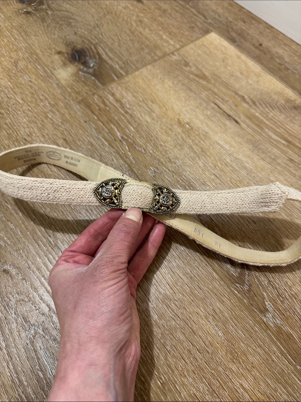 Vintage belt Woven Decorative Buckle Brass like accent